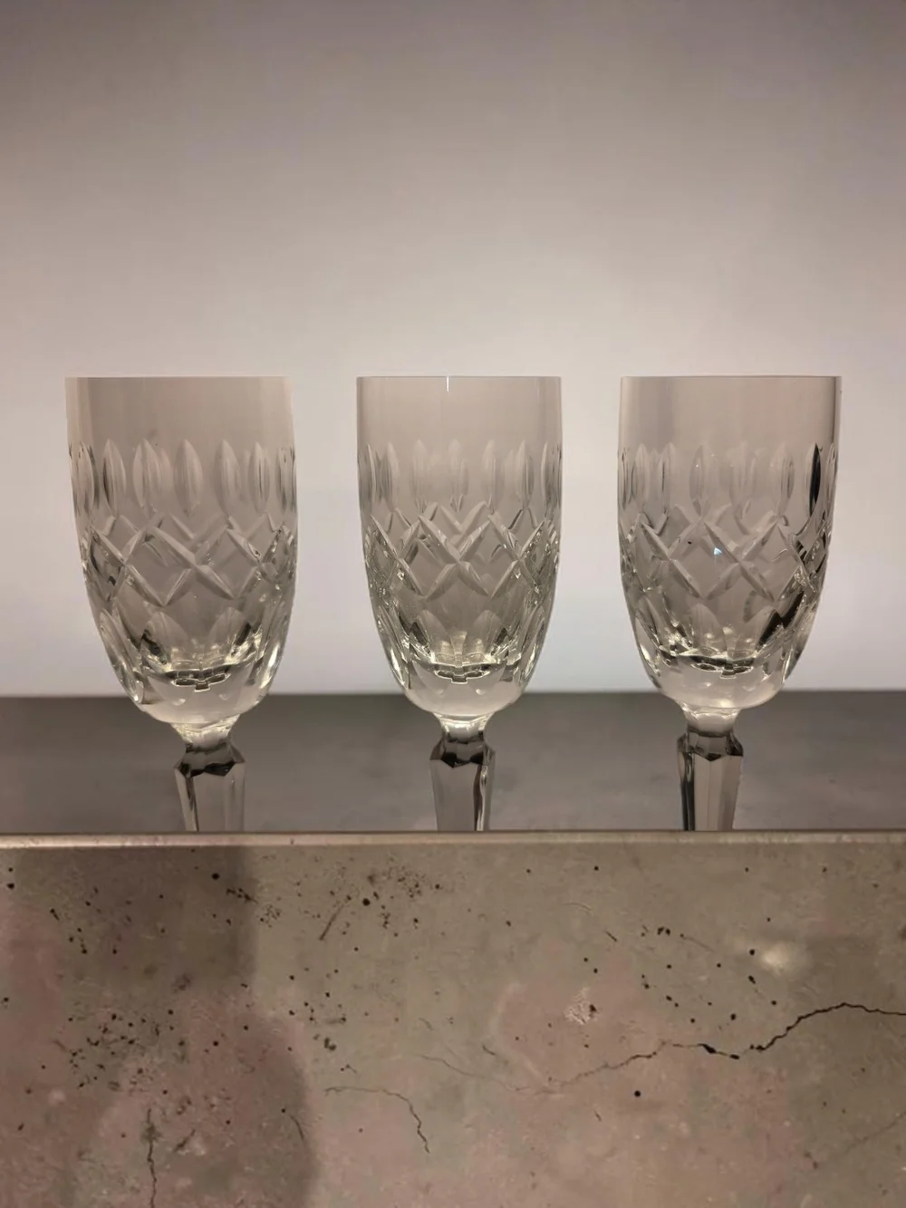 ​Gorham Lady Anne Crystal Water Goblets – Set of 3 Vintage Stemware **